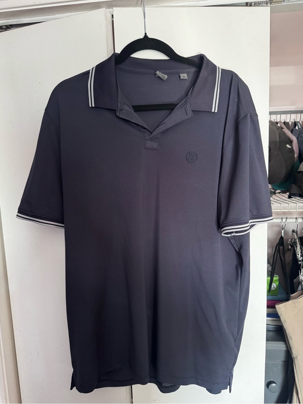G/FORE Men's Polo Shirt - Dark Gray with Contrast Trim